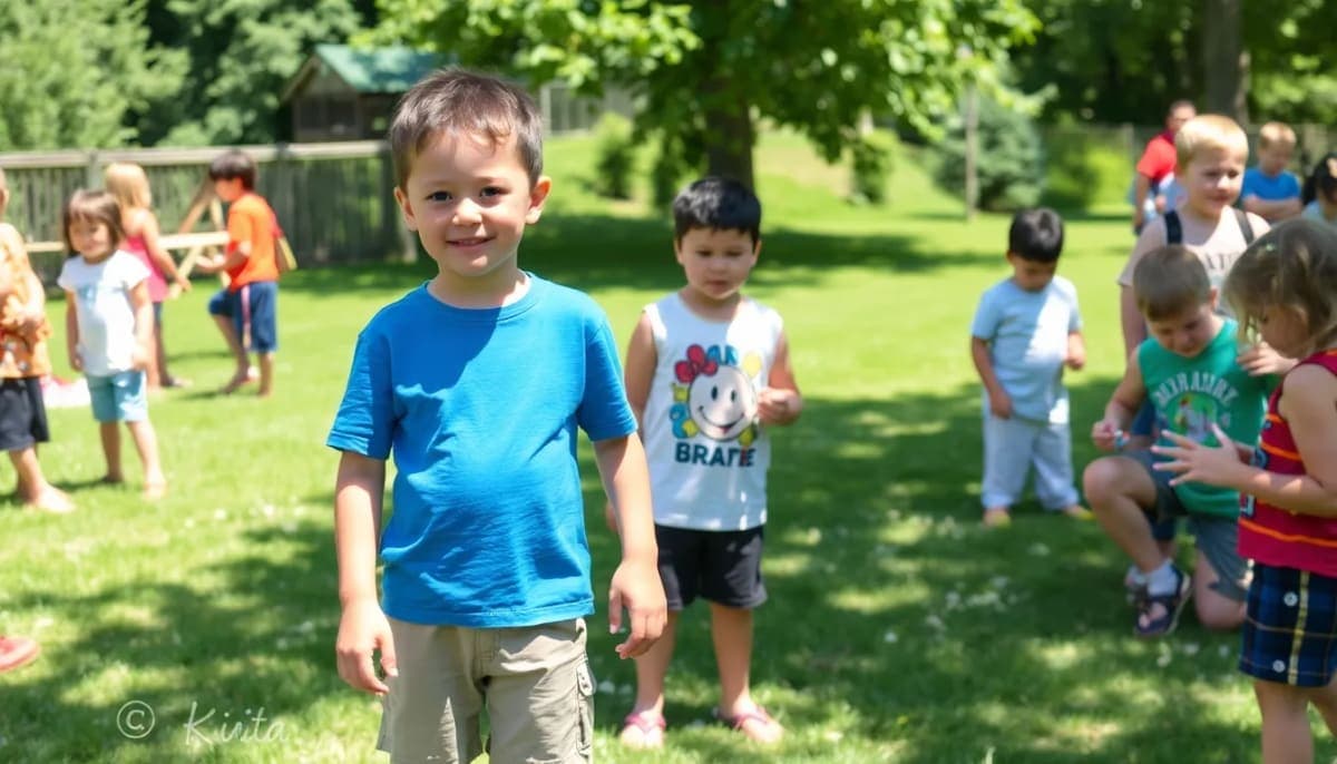 Children participating in summer camp activities in Irvington, NY.