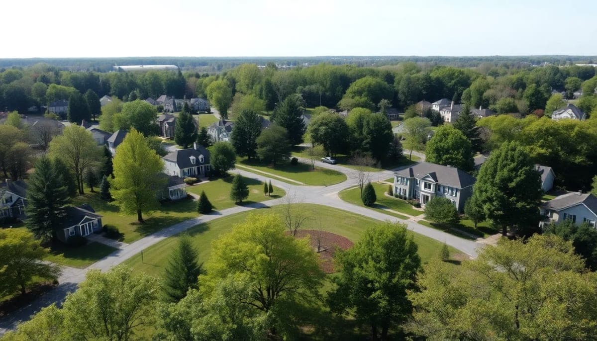 Serene landscape of Westchester County representing financial security.