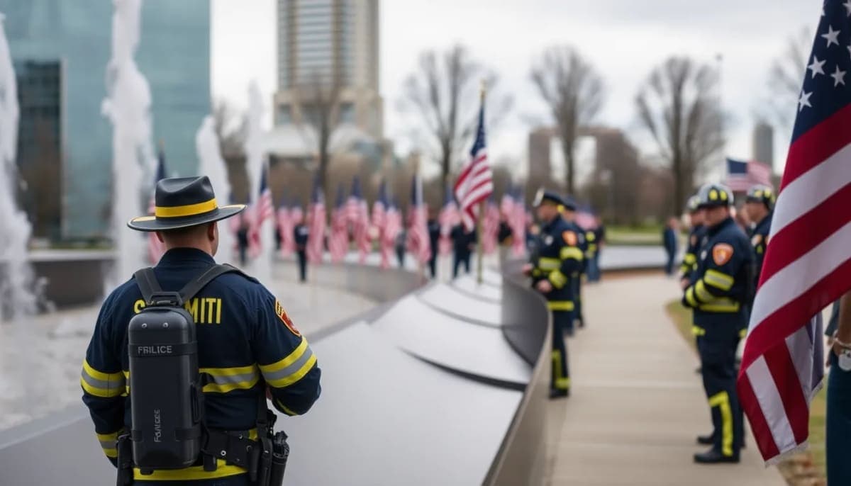 9/11 memorial with first responders honoring their comrades in Monroe.