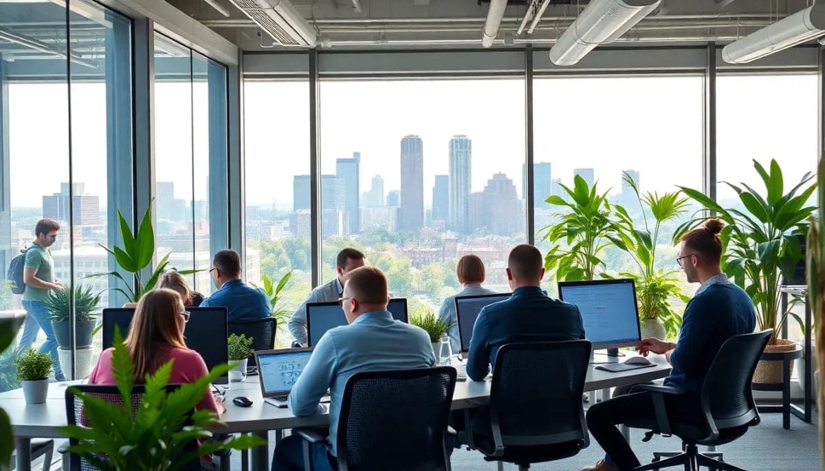 A vibrant tech office environment in Westchester County.