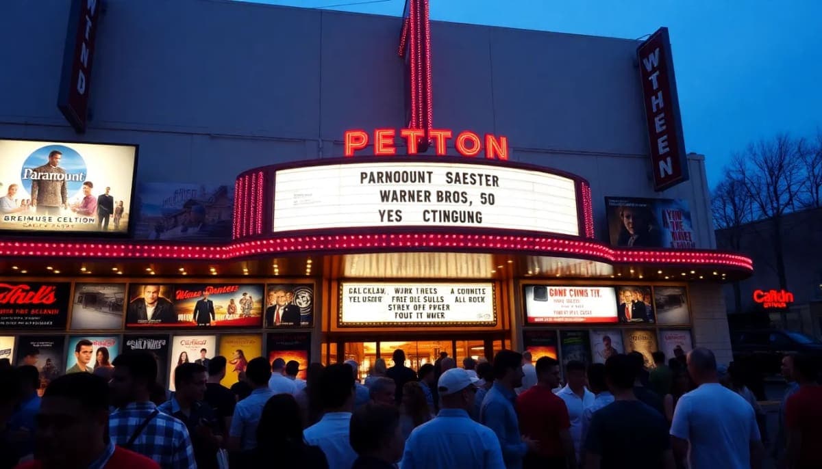 Cinema in Westchester showcasing a variety of Warner Bros. and Paramount movies.