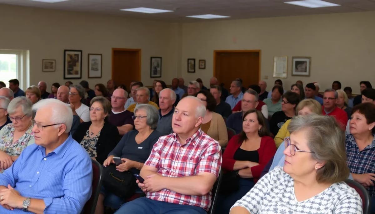 Residents voicing opposition at a Cedar Knolls development public hearing.